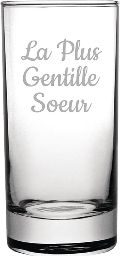 Longdrinkglas gegraveerd - 28,5cl - La Plus Gentille Soeur