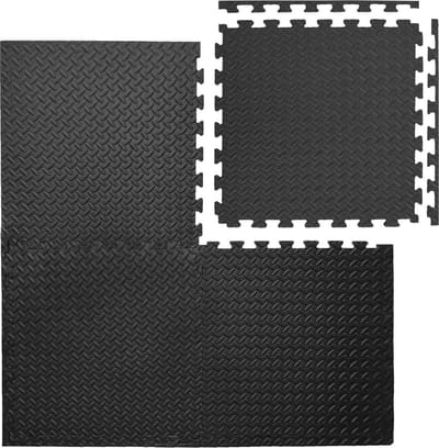 4 Fitnessmatten 63x63cm - 2cm dikke Sportmat - XL Trainingsmat Vloermat Gymnastiekmat met Rand