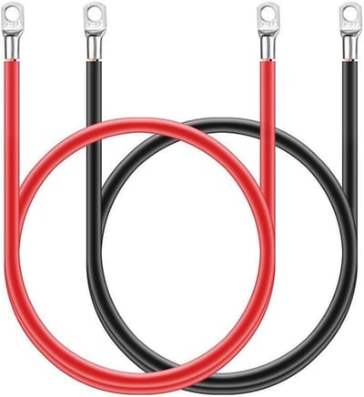 2 Stuks Accukabel 12V 16mm² Koperen Stroomkabel met M10 Ringklemmen voor Auto en Motor