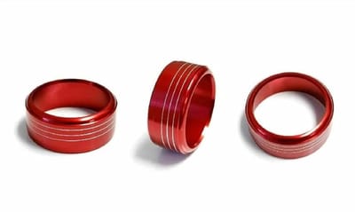 Airconditioning Knop Ring - Klimaatbeheersing Cover - Auto Interieur Upgrade - Directe Vervanging - 3 stuks - Rood