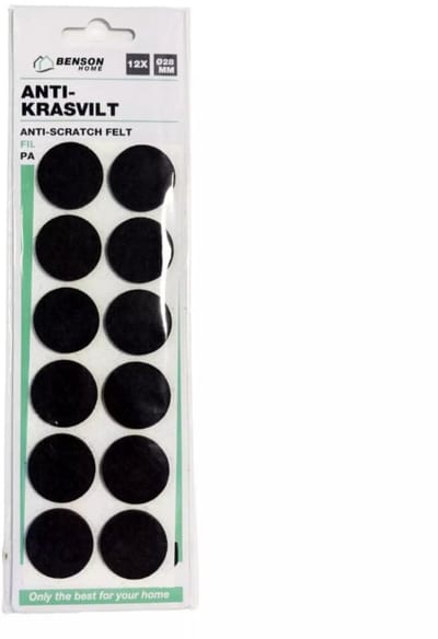 Benson Zelfklevend antikrasvilt - Ø28 mm - Bruin - 12 stuks - Beschermt vloeren tegen krassen