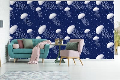 Behang - Fotobehang Patronen - Water - Kwal - Jongens - Kinderen - Kids - Baby - Breedte 500 cm x hoogte 280 cm