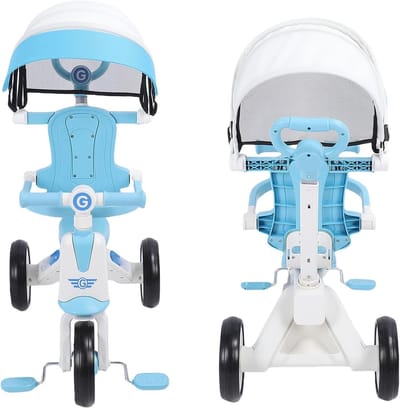 Peuter Driewieler - Kinderfiets Babyfiets - Buiten Spelen - 2-in-1 Modellen - 53 x 33 x 30 cm - Blauw