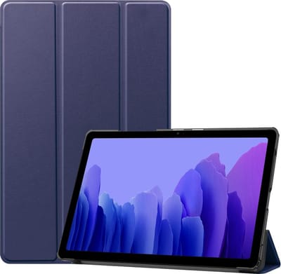 Hoesje - Geschikt voor Samsung Galaxy Tab A7 (2020) - Dun & Stevig - Hardcover Book Case - Trifold Bookcase Hoes - Hard Cover - Tablethoes - Donkerblauw