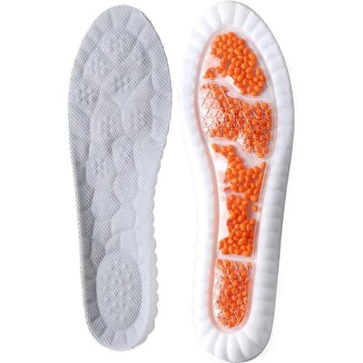 Sport Inlegzolen 4D PU Inlegzolen Super Zachte Hoge Elasticiteit Schoen Pads Deodorant Kussen Steunzool Hardloop Inlegzolen 43-44 white