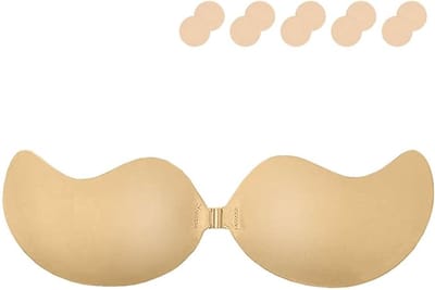 Plakbeha, push-up zonder bandjes, onzichtbare strapless beha, plakbeha om te plakken, rugvrije plakbeha, plakbeha geschikt voor dames, grote borstkleefpads geschikt voor bruidsjurken en avondjurken，Maat/grootte: B