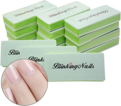 12x Nagelvijl & Polijstblok Set voor Glanzende Natuurlijke Nagels - 1000/4000 Grit
