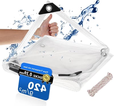 Transparant Zeil - Waterdicht Doek - Tuin Beschermen - Met Aluminium Ogen - 2 x 3 Meter - Transparant