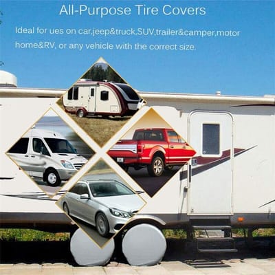 Dailygoods- Bandenhoezen 4 stuks - Waterdicht - Stofdicht - Universeel - Voor camper/vrachtwagen - Hoogwaardig materiaal - Bescherming tegen zon en weersomstandigheden - Wielhoezen