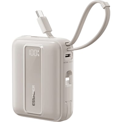 Essager Quick Charge Compact Powerbank met Kabels Titanium 10.000 mAh