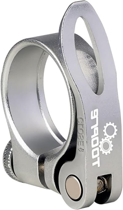 Bicycle Saddle Clamp met Snelle Ontgrendeling voor Fietszadel en Zadelpen - Geschikt voor MTB en Racefietsen, 31.8mm en 34.9mm, Zilver
