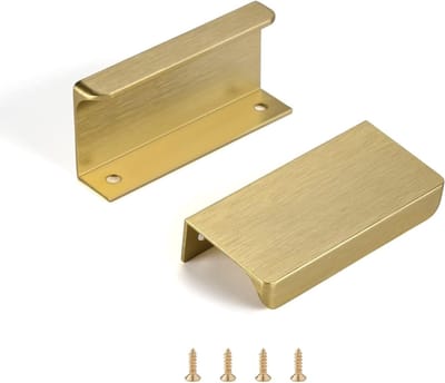 Set van 10 Verborgen Deurgrepen voor Keukenkasten en Meubels - Moderne Aluminium Handgrepen in Goud, Totale Lengte 80mm, Ideaal voor Kasten en Lades
