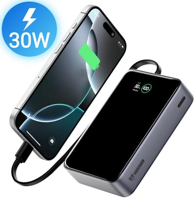 Good2know Powerbank bekabeld met USB C - 20.000 MaH - Ultra Snel 30w Oplaadvermogen - Laptop Powerbank
