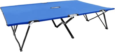 Opvouwbare Ligstoel - Dubbel Kampeerbed - Buiten Ontspannen - Robuuste Stalen Constructie - 2 persoons - Blauw