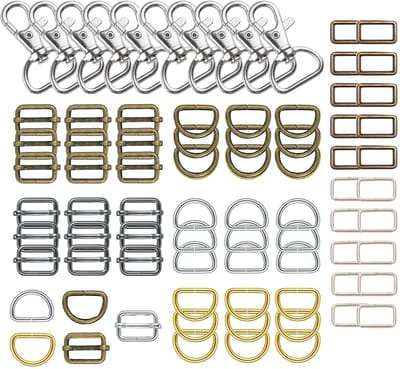 Dailygoods- Sleutelhangers 80 stuks - D-ringen/karabijnhaken - Robuust metaal - 20 mm - Gepersonaliseerde halsbanden - Doe-het-zelf projecten - Sleutelhanger