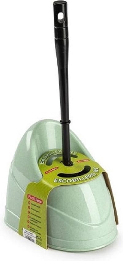 Plasticforte Toiletborstel - wc-borstel - met houder - 45 cm - mint/zwart