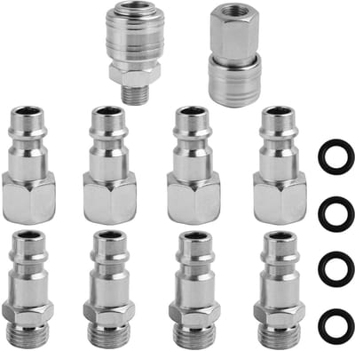 Dailygoods - 10 Stuks 1/4 Snelle Pneumatische Aansluitingen - Voor Luchtcompressor