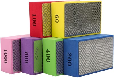 Diamant Polijstpads - Schuurblokken Set - Vlakken Polijsten - 6 Verschillende Korrels - 6 Stuks - Multicolor