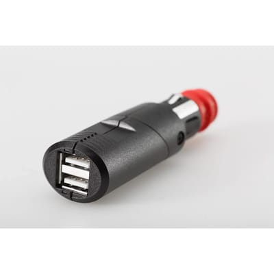 Dual poort usb lader universele stekker roterende behuizing 2 x 2100 ma 12-24v SW-Motech
