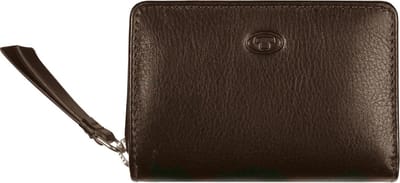 TOM TAILOR Leren Portemonnee Jemy Small Zip Wallet Dark Brown Donkerbruin