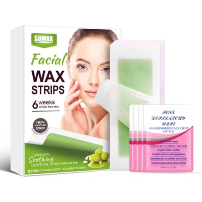 30 stuks Gezicht Lichaam Ontharing Gezichtswaxstrips Snel & Pijnloos Ontharen Waxstrips Wenkbrauw Vormtape 30pcs beige