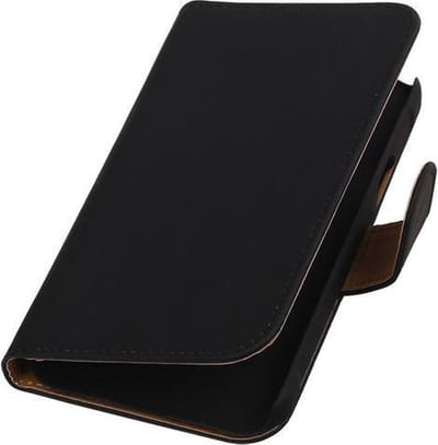 Zwart Effen Booktype Sony Xperia SP Wallet Cover Hoesje