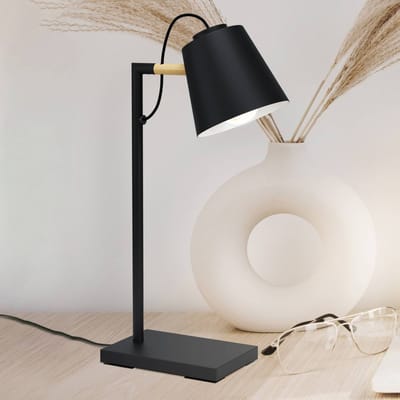 EGLO Lacey tafellamp|bureaulamp - E14(excl) - Hout - Zwart|Bruin