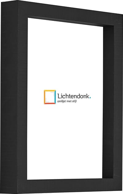 Fotolijst - Strak Zwart - 3 cm hoog profiel - Fotomaat 10x15 - Helder glas - Art.nr. 10106421810152