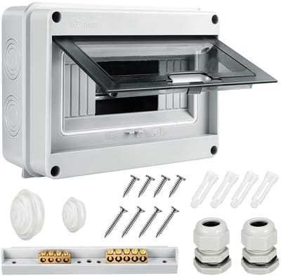 Waterdichte Verdeelkast met 8 Modules voor Buiten - IP65 Zekeringkast voor Tuin en Laadzuilen