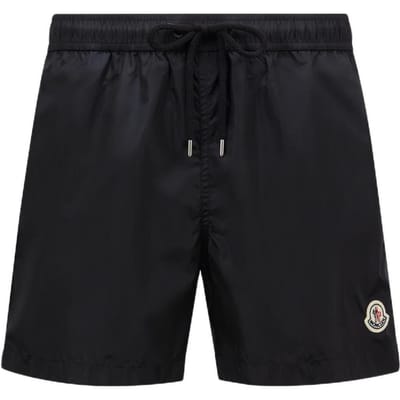 Moncler Vezel Trekkoord Los Zwemmen Casual Korte Broek Heren shorts Donkerblauw 2C7080053326743 M black
