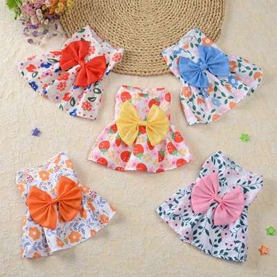 Robe princesse florale pour petit chien et chat, printemps 2024, Teddy, nouvelle robe mignonne pour animal de compagnie, été, fine, petite XS rouge