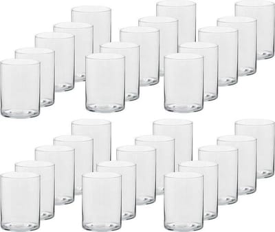 Trend Candles Theelichthouder - 30x - transparant - glas - hoog model - 5,5 x 6,5 cm - Glazen kaarsenhouders - Woondecoraties