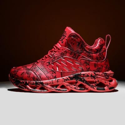 Heren Casual Sneakers Graffiti Blade Platform Chunky Sneakers Heren Sportschoenen Hardlopen Tennisschoenen Heren Basketbalschoenen Maat 46 38 rood