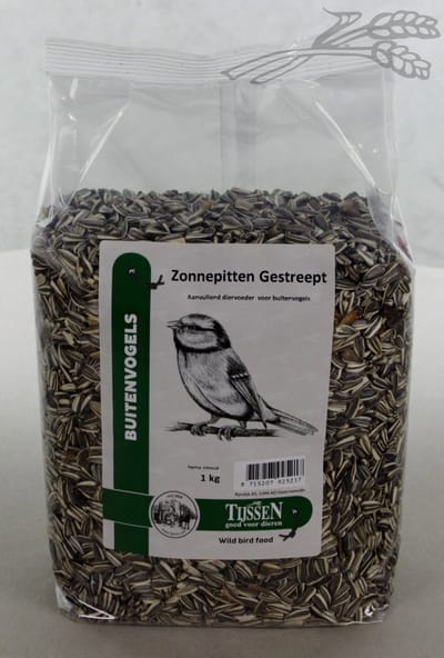 Tijssen goed voor Dieren - Buitenvogels - Zonnepitten Gestreept - 1 kg - 1ST