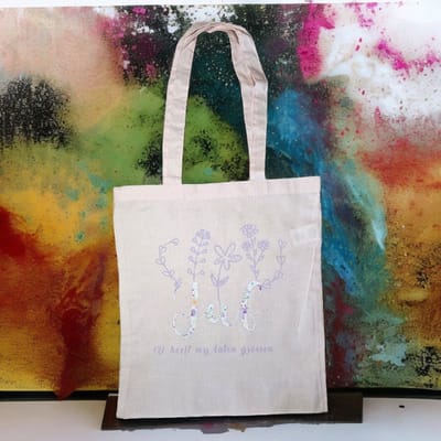 Tas - Juffendag - cadeau voor juf - juf u heeft me laten groeien met bloemen