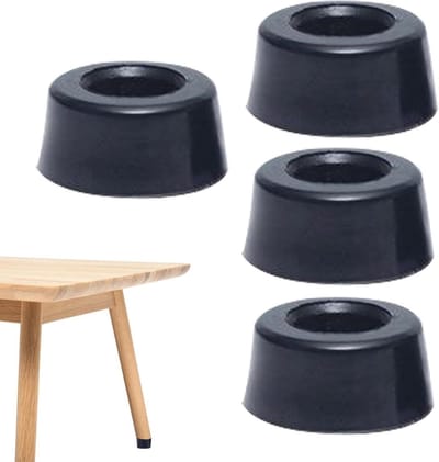 Rubberen Voetjes - Meubelpoten Vloerbeschermers - Meubels Stabiliseren - Met Stalen Ring - 4 Stuks - Zwart