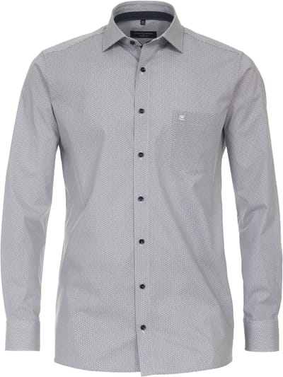 CASA MODA modern fit overhemd - popeline - bruin dessin - Strijkvriendelijk - Boordmaat: 40