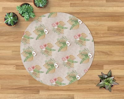 Coloray Vloerbeschermer - Bloemarrangement Stoel Mat - 100x100 cm - Veelkleurig Vloerbeschermer Groot - Vloerbeschermer Bureaustoel Tapijt - Mótif Bureaustoelmat - Ronde Mat - Natuur Thema