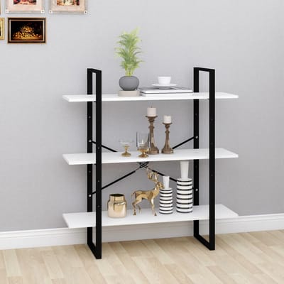 vidaXL - Boekenkast - 100x30x105 - cm - bewerkt - hout - wit
