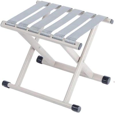 Voetenbank Vouwkruk - Klapstoel Kruk - Ontspanning Thuis - Compact Opvouwbaar - 32x31x26 cm - Beige