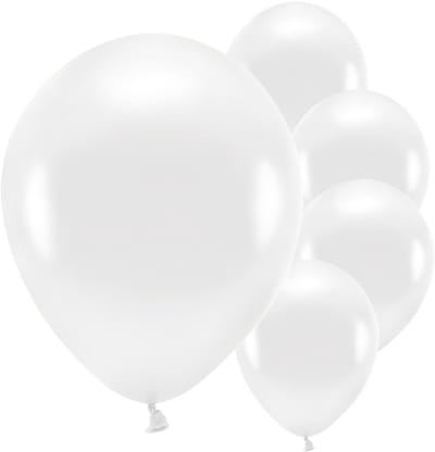 Partydeco ballonnen - 100x stuks - wit - biologisch afbreekbaar - milieu vriendelijke feestversieringen - rond - feestartikelen