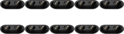 Spot Armatuur 10 Pack - Proma Zano Pro - GU10 Inbouwspot - Ovaal Dubbel - Zwart - Aluminium - Kantelbaar - 185x93mm