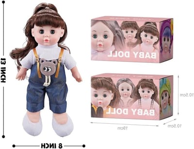 13 inch muzikale pop, kinderen spelen huis pop, prinses geschenkdoos set, meisjes speelgoed, ogen zal bewegen, kan muziek maken