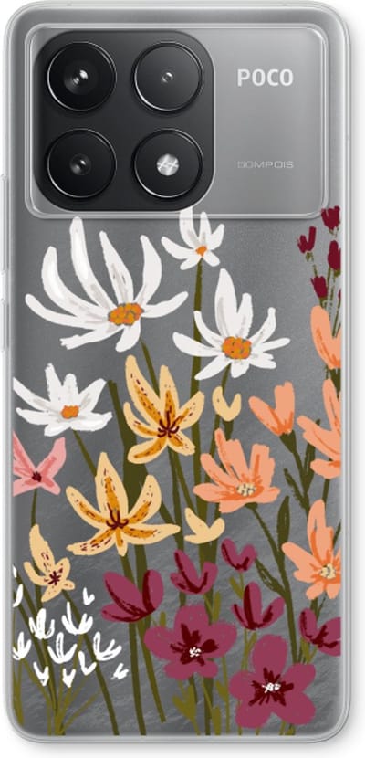 Case Company® - Hoesje geschikt voor Xiaomi Poco F6 Pro hoesje - Painted wildflowers - Soft Cover Telefoonhoesje - Bescherming aan alle Kanten en Schermrand