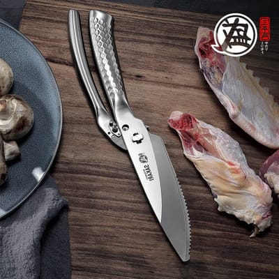 Multifunctionele 12 cm Keuken Scharen van Roestvrij Staal met Titanium Coating voor Vlees, Vis en Botten