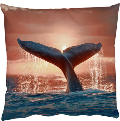 Sierkussens - Kussentjes Woonkamer - 50x50 cm - Walvis staart - Water - Zonsondergang