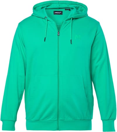Men Plus - Heren - Trainingsjasje met capuchon basic - Smaragdgroen - Maat 3XL