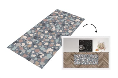 Keukenloper - Loper keuken - Retro - Terrazzo - Geometrie - Patronen - 120x50 cm - Keukenloper vinyl