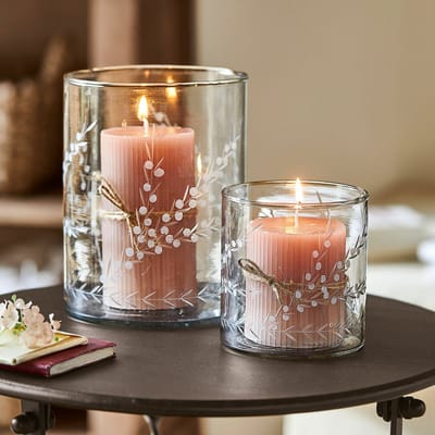 LOBERON Windlicht set van 2 Temao helder