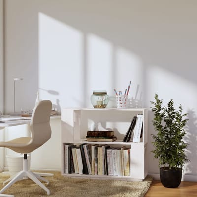 vidaXL - Boekenkast/kamerscherm - 80x25x70 - cm - massief - grenenhout - wit